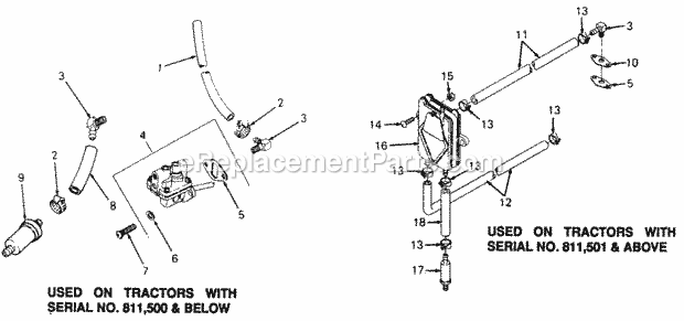 Fuel Pump Diagram and Parts List for 1882 800000-821059, 140-721-100, 141-721-100 Cub Cadet Lawn Tractor